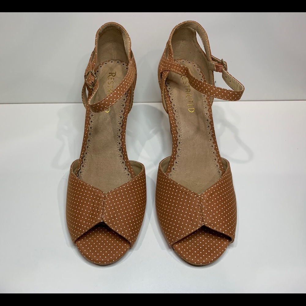 Polka Dots Vintage Peep Toes Dress Heels